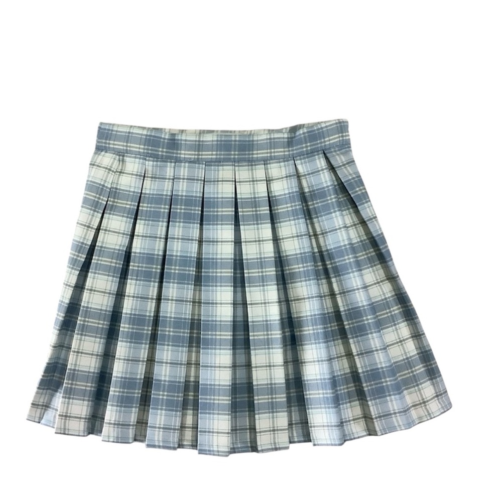 Cali‎ 1850 Blue Plaid Pleated Women's Skirt Sz XS